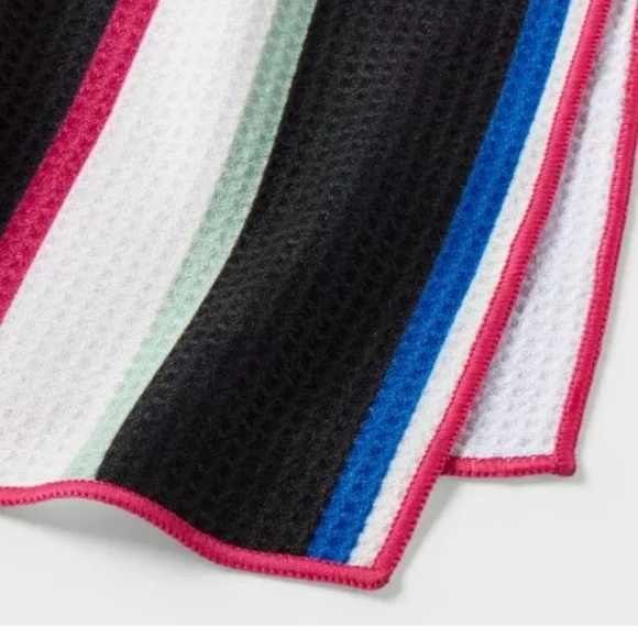 Waffle Hand Towel Bold Stripe Berry Room Essentials 16x26 NWT - Set of 4 - Picture 3 of 6